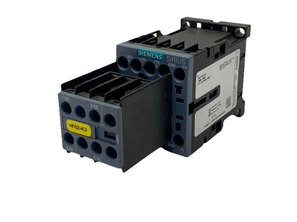 Siemens 3RH2122-1BB40 Contactor Relay 24VDC w/ 3RH2911-1FB11 Contact Block