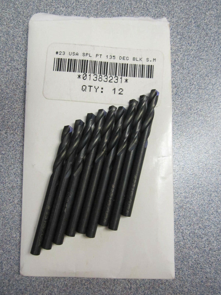 (1383231) #23 0.1540" Oxide RH HSS Screw Machine Length Drill Bits - Lot of 9