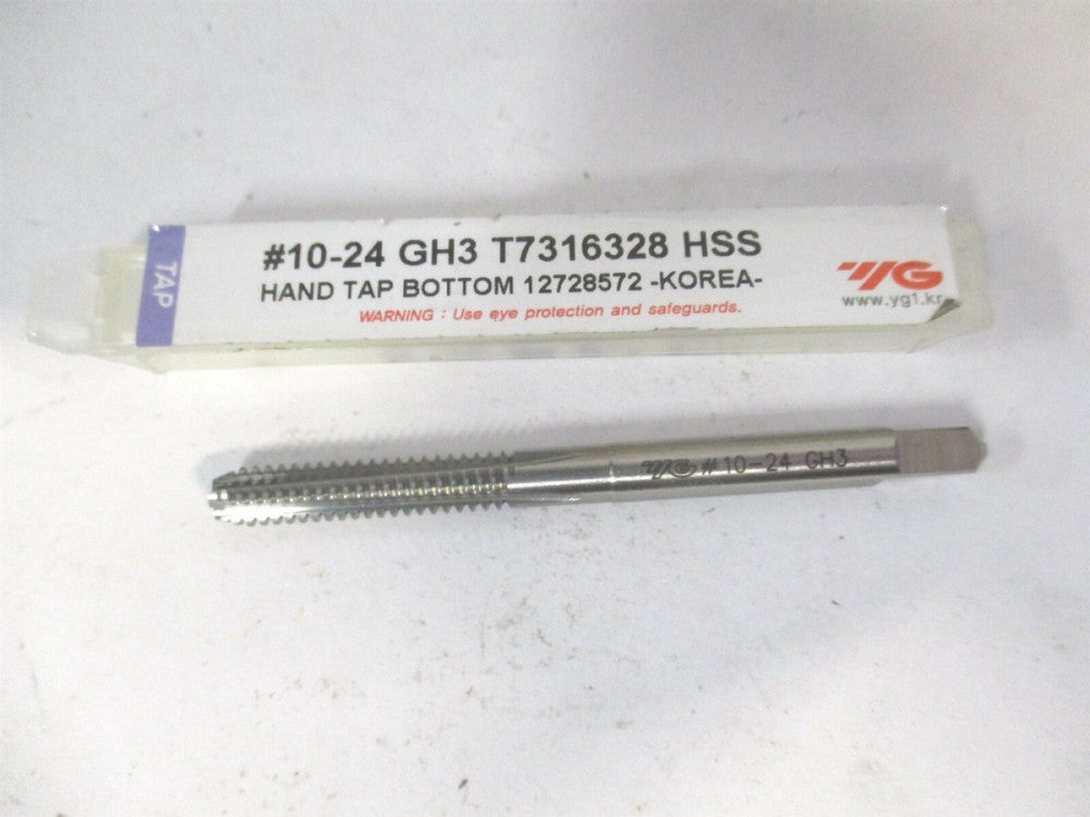 YG-1 (T7316228) #10-24 UNC H3 HSS RH 4-Flute Bottoming Bright Finish Hand Tap