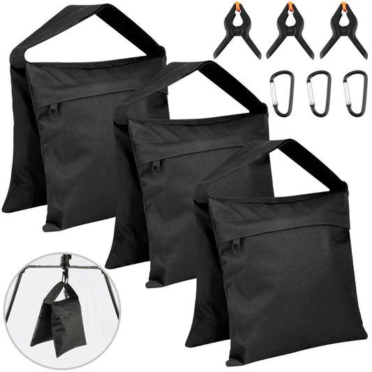 3 Pack Photography Sandbag Heavy Duty Sand Bags with Zipper Weight Bag Saddle...