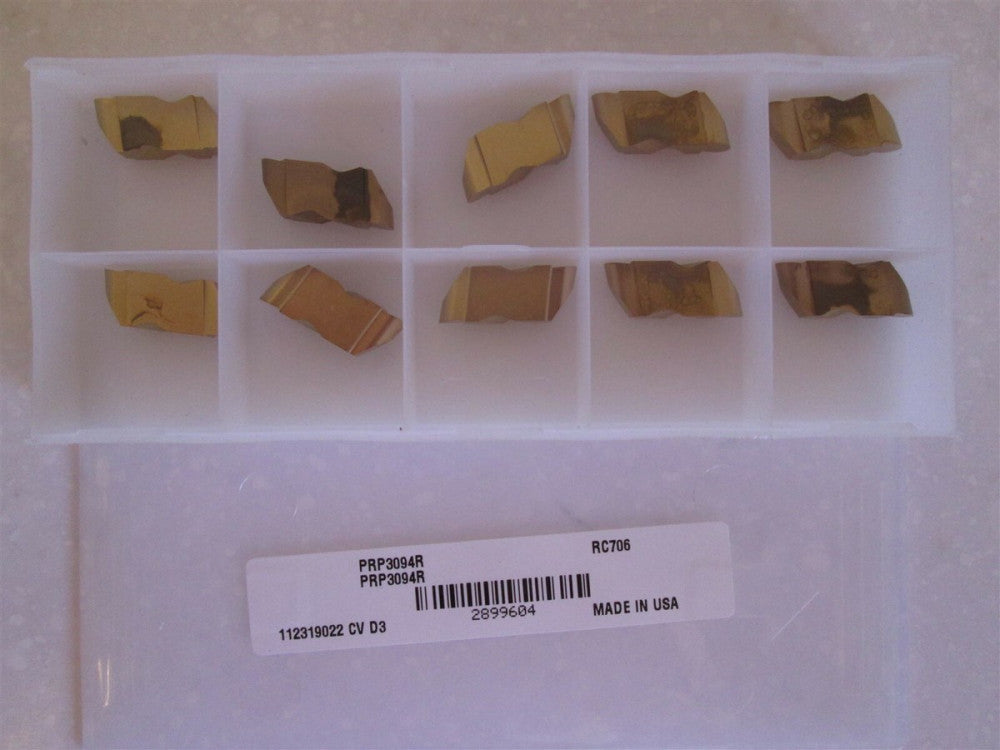 PRP3094R RC706 Powrnotch Carbide Grooving Inserts NEW USA - Lot of 10 