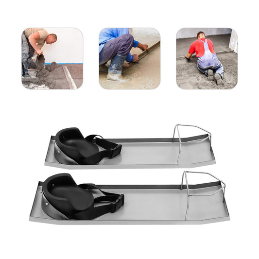 2Pcs Concrete Knee Boards 70.6*20cm Slider Knee Boards 201Stainless Steel w/Pads