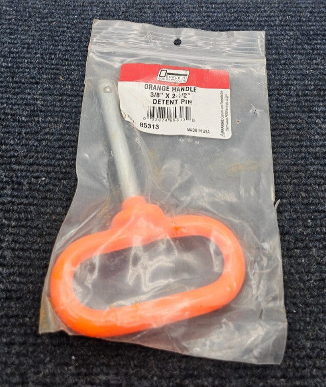 (QTY 6) Double H 85313 Orange Handle Detent Pin 3/8"x2-1/2"