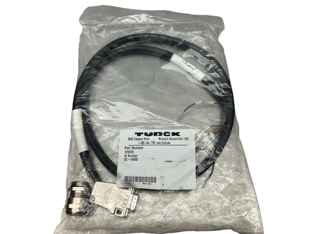 TURCK 173K355G02 (12970) PIN D-SUB CONNECTOR W/ 3.5' CABLE WIRE PIGTAIL
