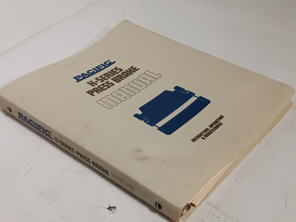Pacific K Series Press Brake Instruction, Operation & Maintenance Manual