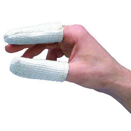 Zetex 2100004 Heat Resistant Finger Cots, Fiberglass, White, Universal, 12 Pk
