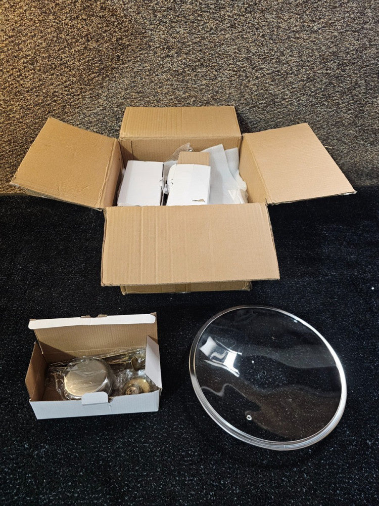 (QTY 4)Warmounts DBS-R-14 Gold & Silver Chafing Dishes for Buffet with Glass Lid