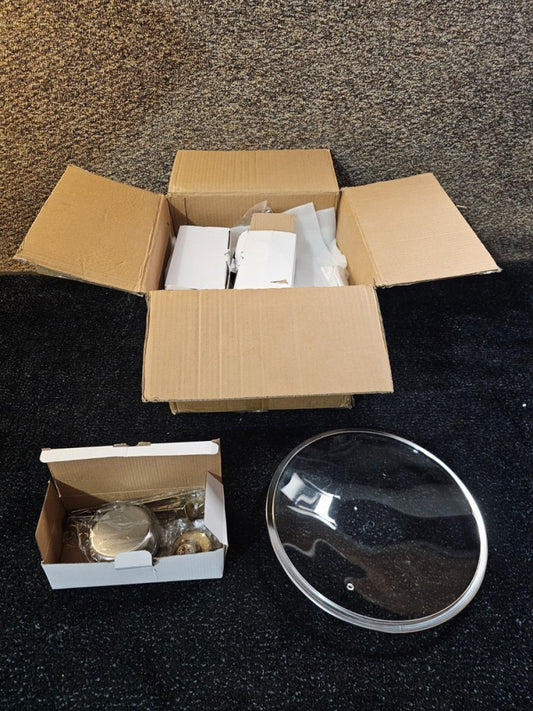 (QTY 4)Warmounts DBS-R-14 Gold & Silver Chafing Dishes for Buffet with Glass Lid