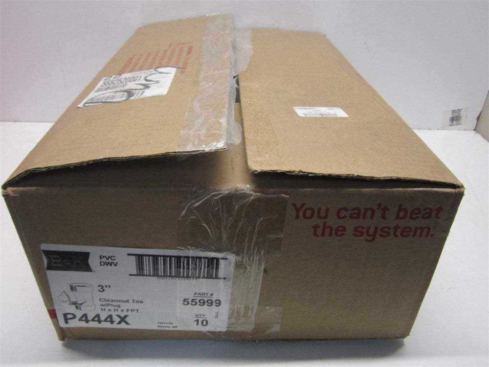 B&K Mueller (55999) 3" Drain, Waste & Vent Test Tee with Plug - Lot of 10 