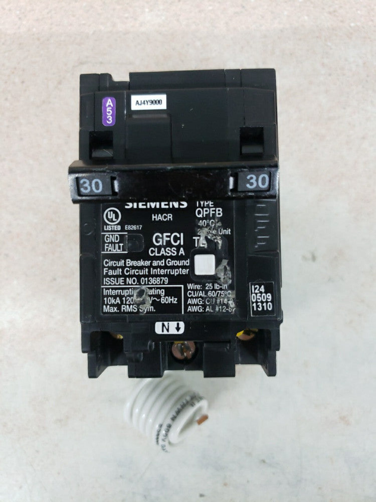 NTO Siemens Q230GF 30 Amp 2 Pole GFCI Ground Fault Breaker 120/240 