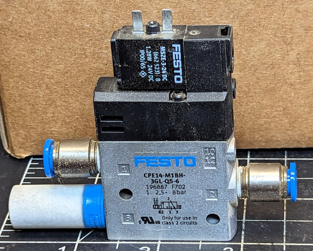 Festo 196887 / CPE14-M1BH-3GL-QS-6 Solenoid Valve WORKING PULL [B6B4]