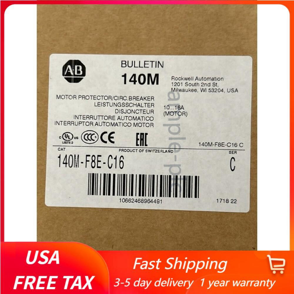 140M-F8E-C16 AB Motor Protector/circ Breaker 140MF8EC16 NEW US Free Tax