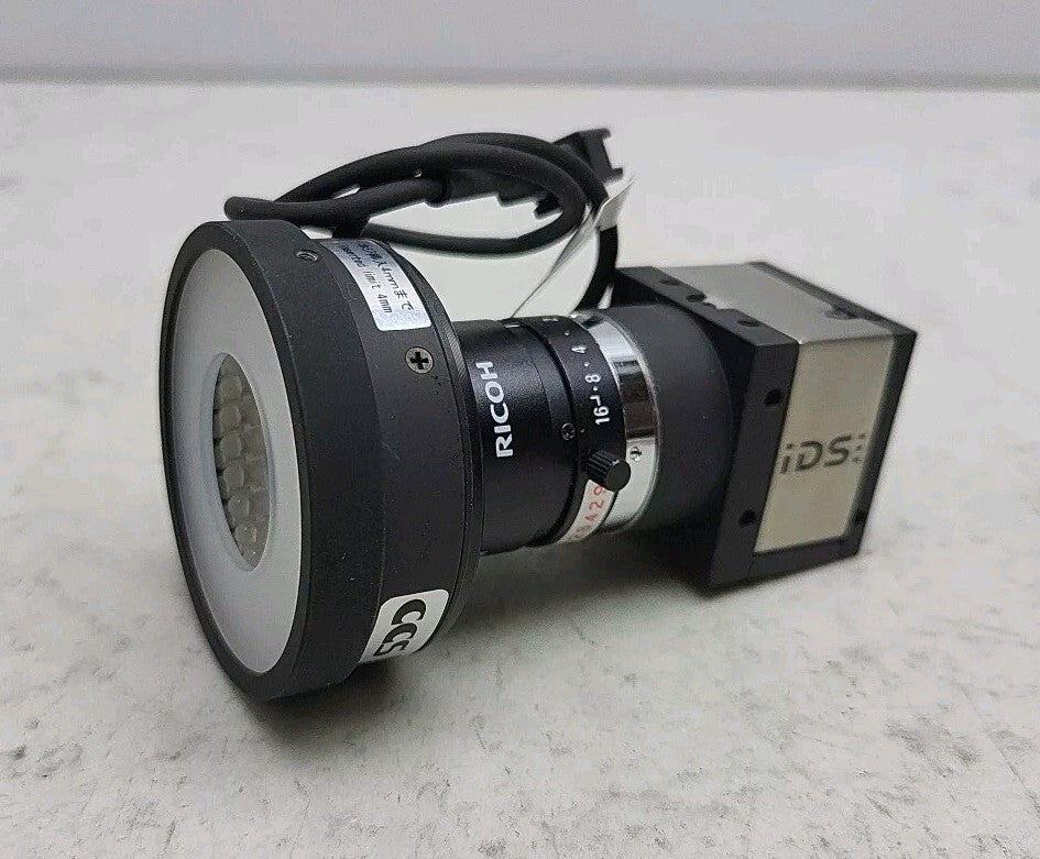 IDS UI-1480SE-C-HQ Camera w/Ricoh FL-HC1214-2M Lens Ccs LDR2-50SW2 Ring Light