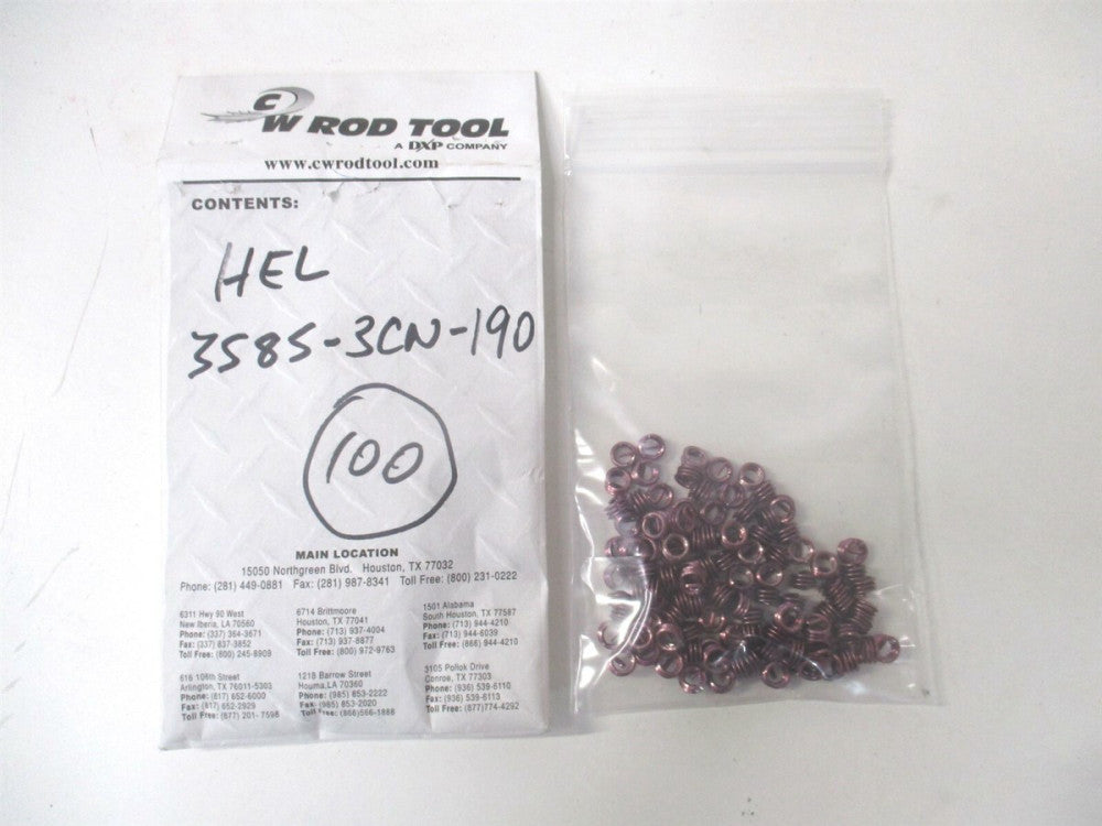 Heli-Coil (3585-3CN190) #10-24 304 SS Coarse Screw-Lock Inserts - Pack of 100