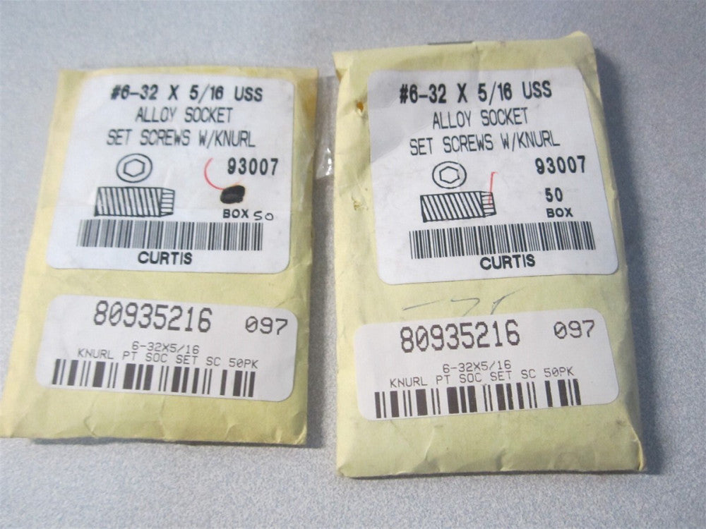 (C93007) #6-32, 5/16" x 1/16"x Alloy Steel Grade 8 Set Screws - Lot of 100