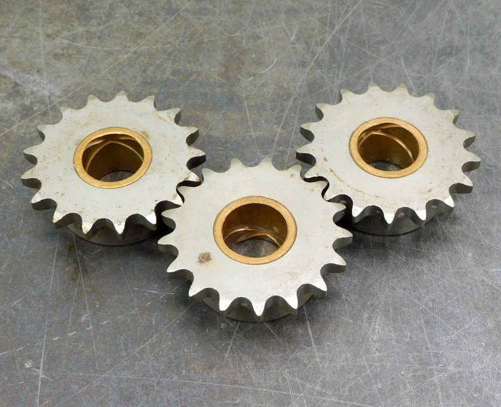 Martin 40B17 Roller Chain Sprocket #40 17 Teeth 1" Bore Lot of Three (3)
