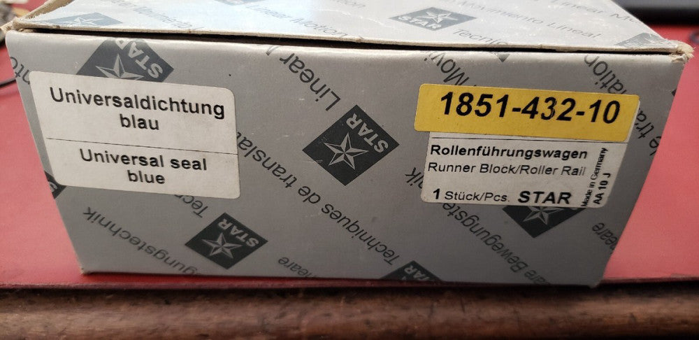 Brand New Rexroth Star 1851-432-10  Runner CLAMP Block (GD RACK)