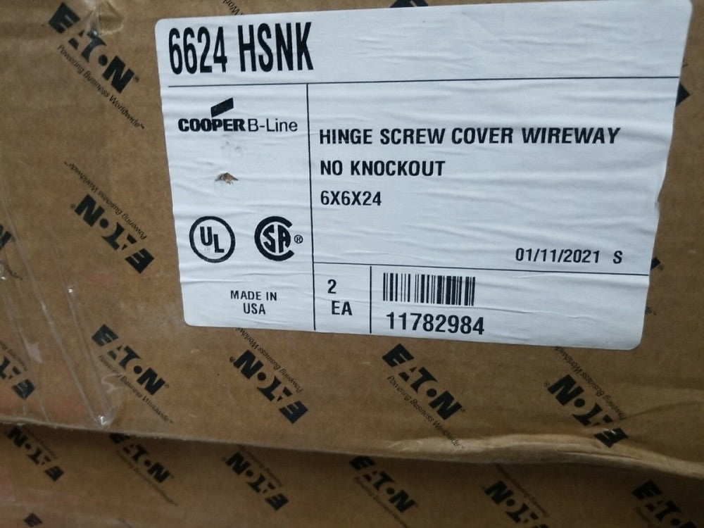 Eaton B-Line 6624HSNK Steel Hinge Cover 6" x 6" x 24"