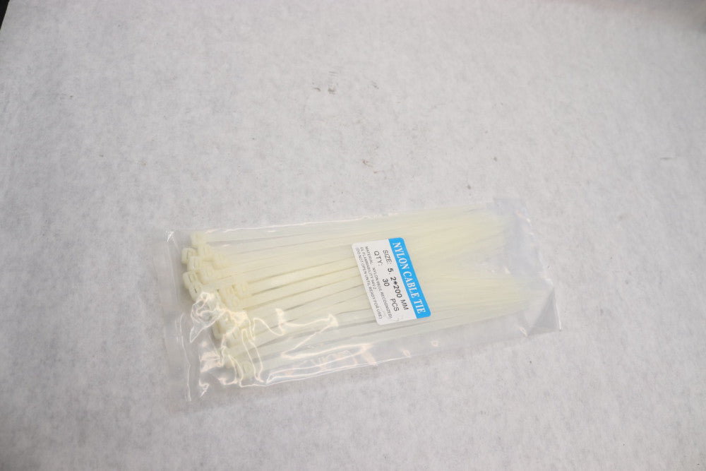 (30-Pk) Self-Locking Cable Tie Nylon Natural/ Clear 5.2 x 200mm