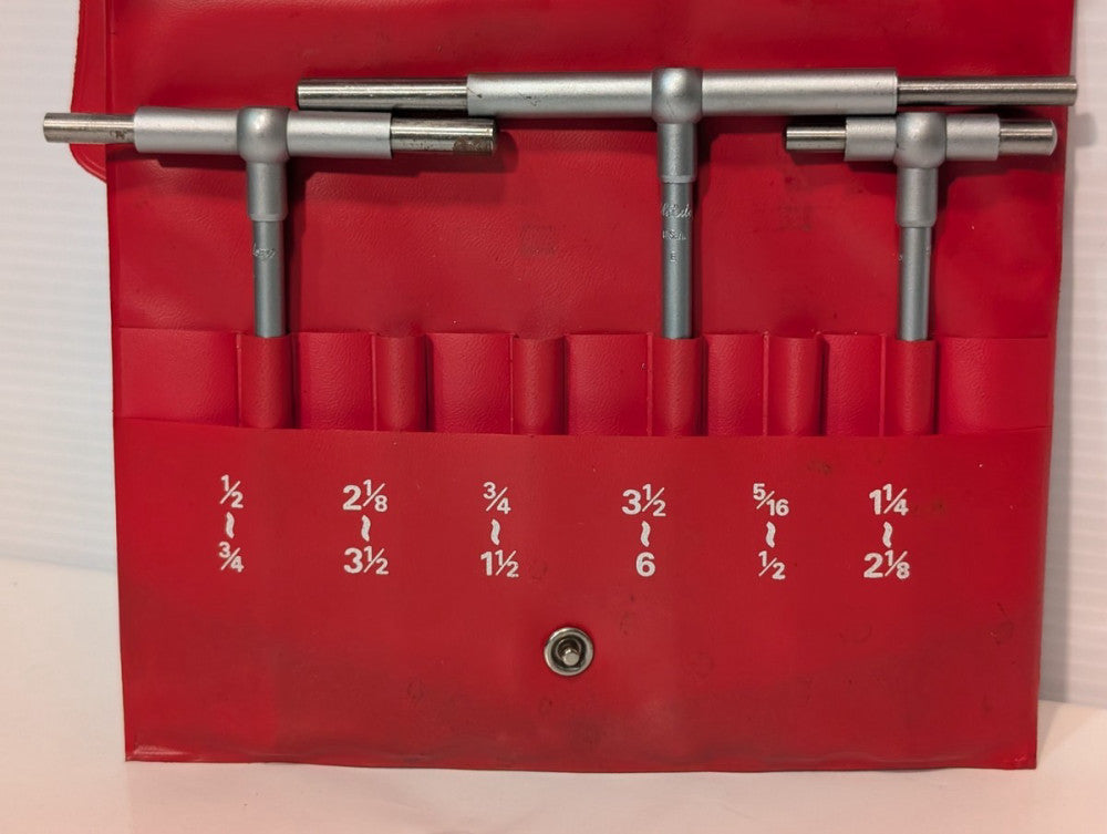 Mitutoyo 155-903 steel telescoping gages set in snap pouch, (only 3 pieces)