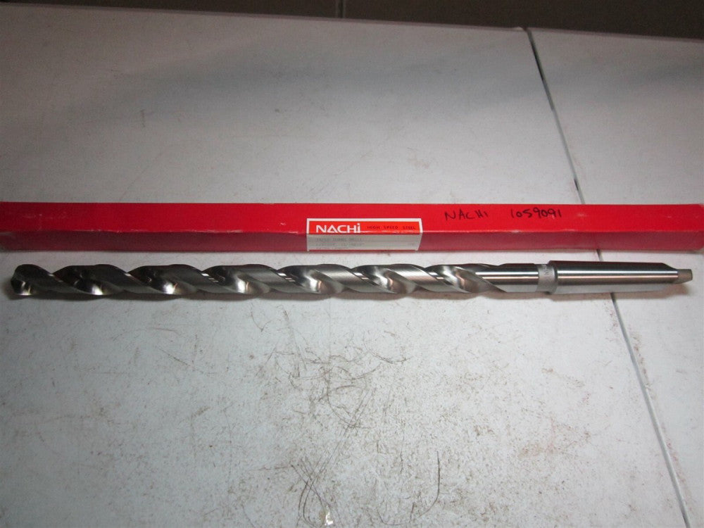 Nachi (1059091) 13/16" Size, 3MT 118° 18" OAL High Speed Steel Taper Shank Drill