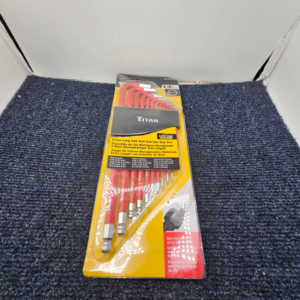 (13 PIECES) Titan 12713-TITAN Extra Long SAE Ball End Hex Key Tools
