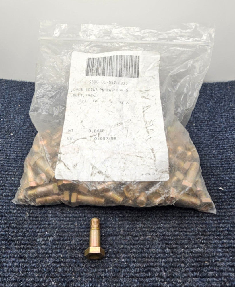 ( QTY 73 ) NAS6206-9: Close Tolerance Bolt Length Hex Head Tension 3G1W3 Bolt