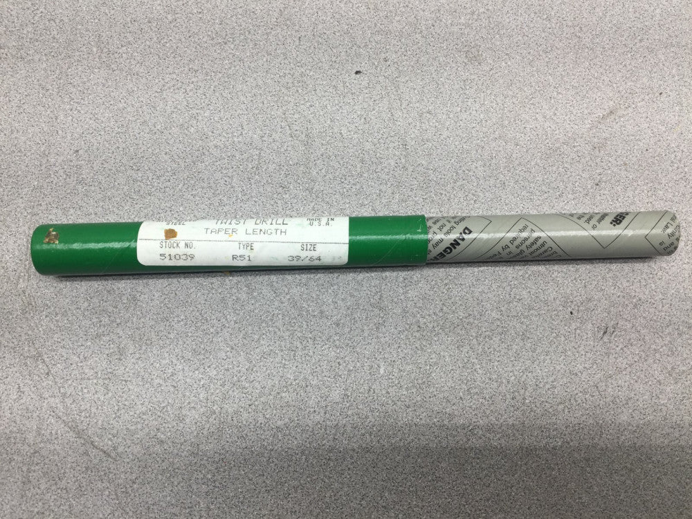 NEW IN BOX PRECISION TAPER LENGTH 39/64 HSS POLISHED TWIST DRILL BIT 51039