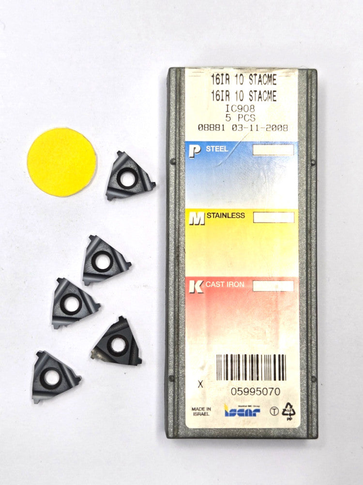 ISCAR*16IR 10 STACME IC908*LAYDOWN THREADING INSERT****LOT OF 5