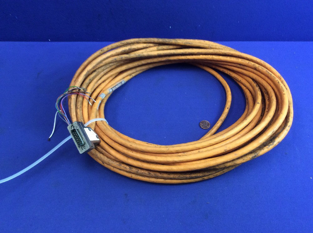 INDRAMAT IKS0103 CABLE/CONNECTOR ASSY. 21.5M, INK0448 W/ D-SUB CONNECTOR 15-PIN