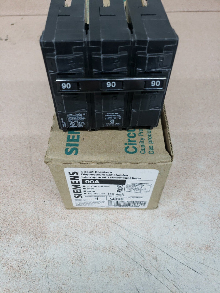 1 NEW Q390 SIEMENS CIRCUIT BREAKER 90-Amp Three Pole Type QP QP390
