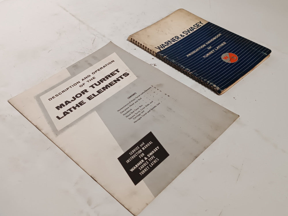 Warner & Swasey Saddle Type Turret Lathe Elements Book & Production Handbook