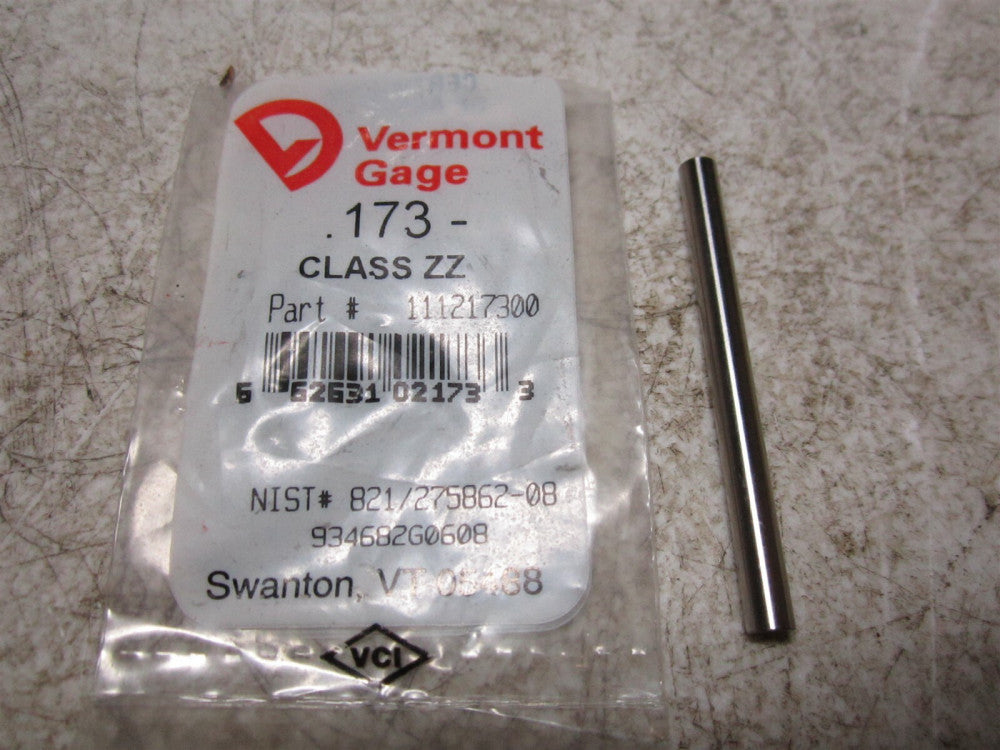 Vermont Gage (111217300) 0.173 Diameter Class ZZ Pin Gage