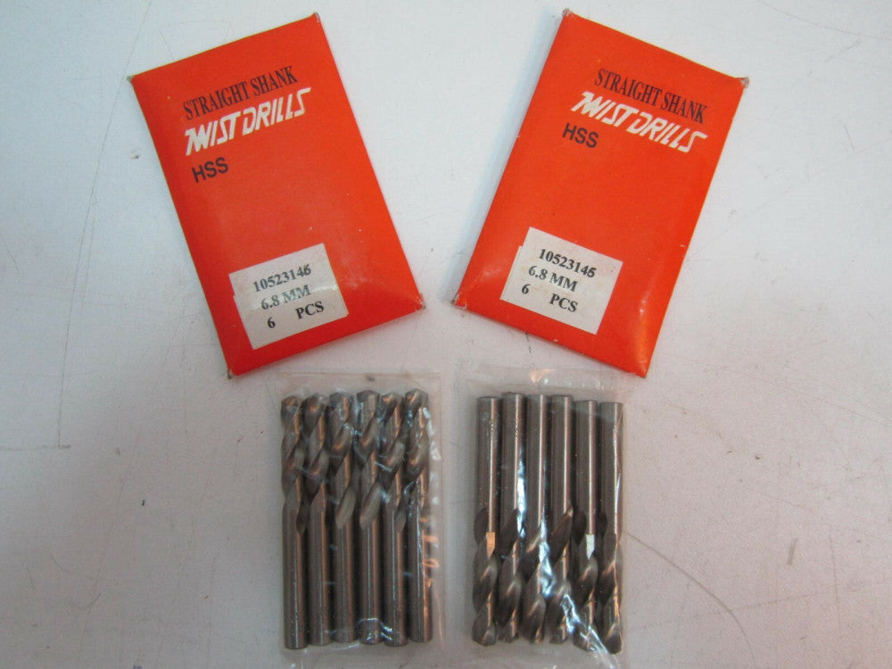 Precision Twist Drill (046680) 6.80mm Screw Machine Length Drill Bits - Qty 12 