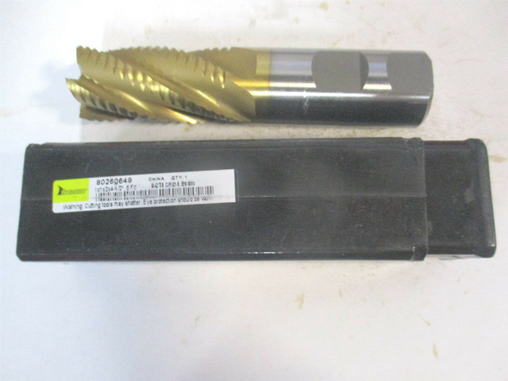 (723-6802) 1" x 2" x 1" x 4-1/2" OAL 5 Flute Cobalt Roughing Square End Mil