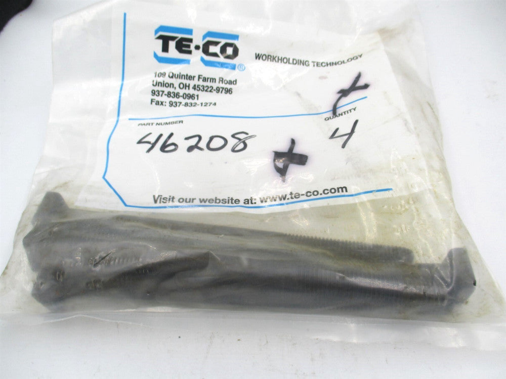 TE-CO (46208) 3/8 x 6" OAL 3/8-16 Medium Carbon Steel Tugger T-Slot Bolt - Qty 4