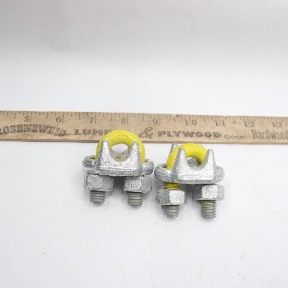 (2-Pk) Heavy Duty Galvanized Wire Rope Clips 3/8"