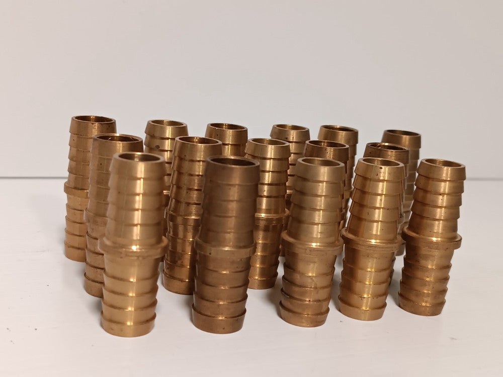 Lot of 16 Unbranded Brass Union Barb for 1/2” Hose 1/2" D x 2" L