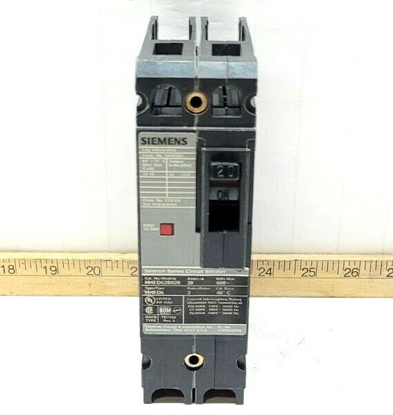 Siemens Sentron 20 Amp Circuit Breaker 600 VAC 2 Pole  HHED62B020