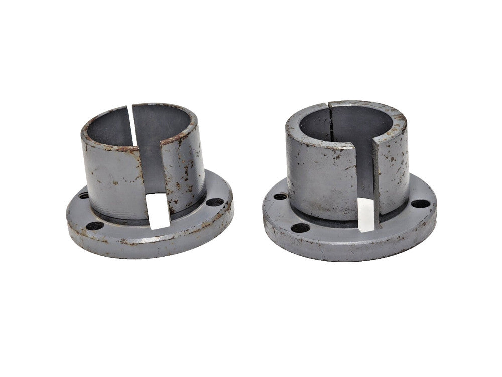 QD SPLIT TAPER BUSHINGS (LOT OF 2) (1) 2-7/16" (1) 2-1/8" 1/2" KEYWAY 2.5" THRU