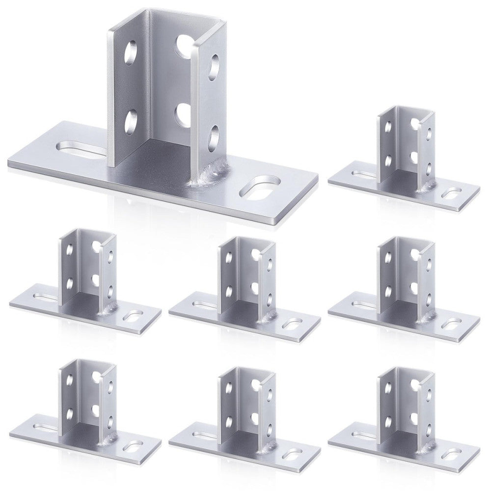 Blulu 8 Pcs 2 Slotted Hole U Post Base Strut Mount for 1-5/8 Square Single Ch...