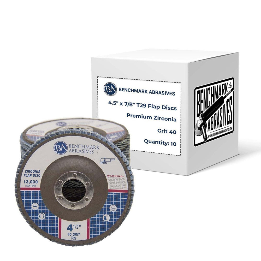 4.5" x 7/8" Premium Zirconia T29 Angled Flap Discs 4 1/2 for Angle Grinder, S...