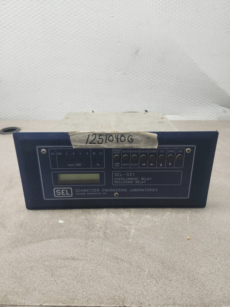 USED Schweitzer Overcurrent Reclosing Relay SEL-551C
