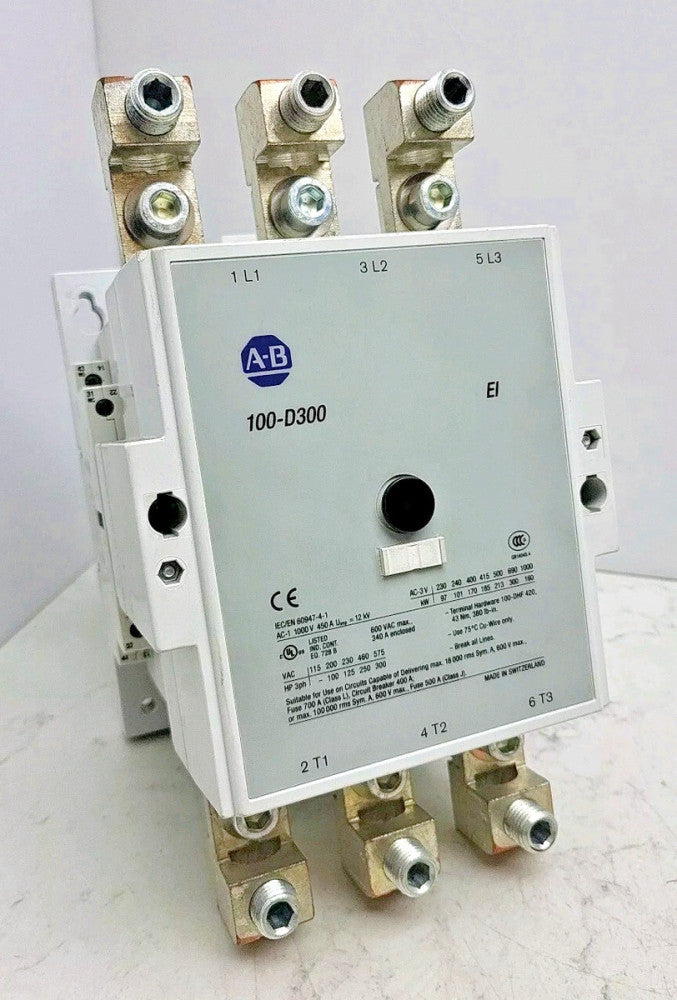 Allen Bradley 100-D300 Contactor 3 Phase 3 Pole 24 Vdc For Control Electric Moto