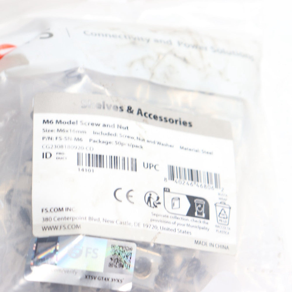 (50-PK) FS Screw and Nut Nickel-Plated M6 FS-SN-M6