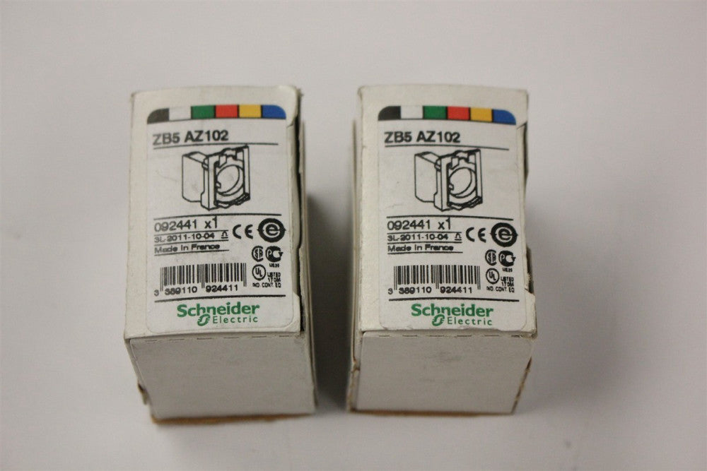 Lot of 2 NEW SCHNEIDER ELECTRIC CONTACT BLOCKS ZB5 AZ102 092441