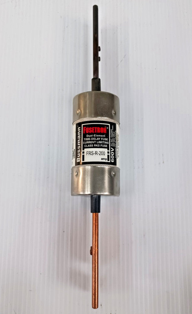 BUSSMANN FUSETRON 200 AMP DUAL-ELEMENT TIME-DELAY CLASS RK5 FUSE 600V FRS-R-200