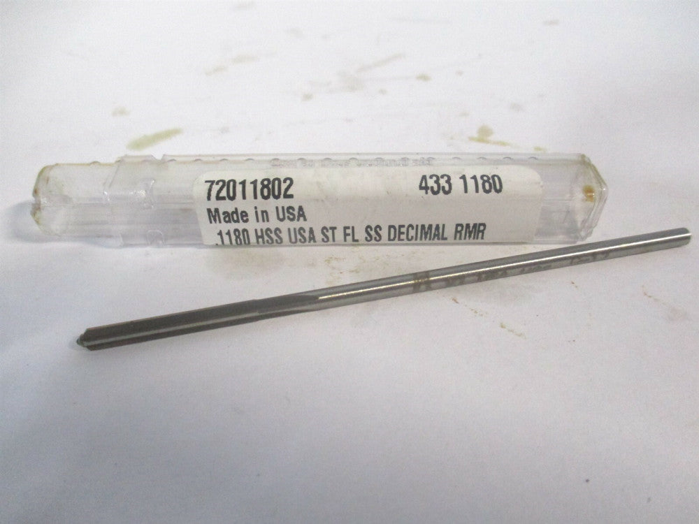 (433-0.1180) 0.1180 x 7/8 x 3-1/2 OAL HSS 4FL Straight Chucking Reamer