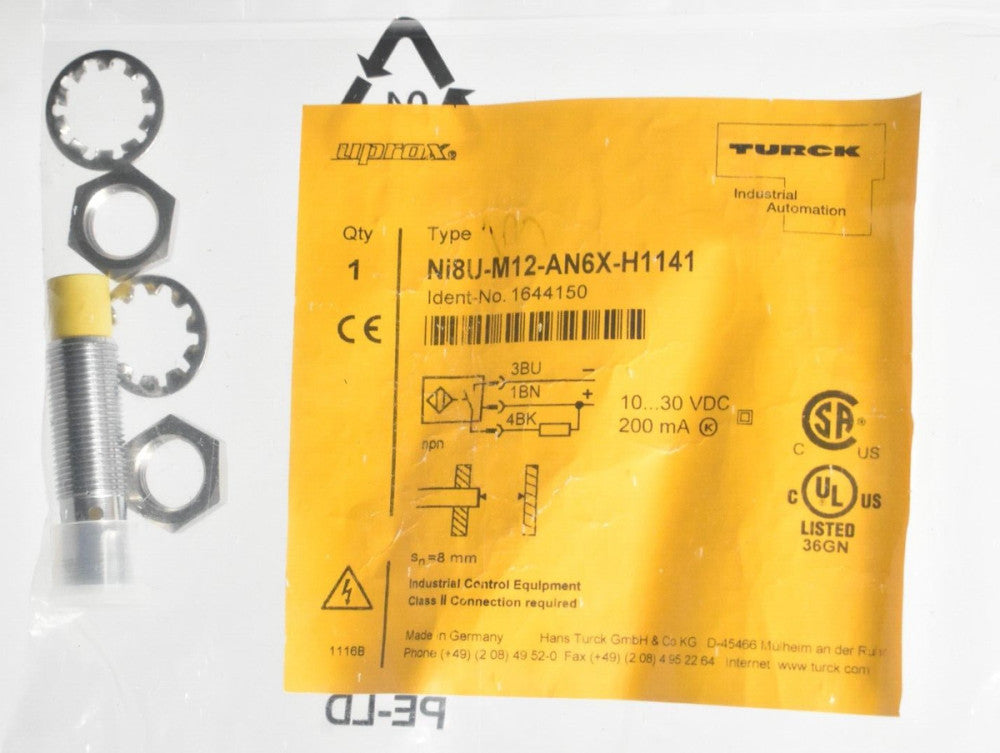 Turck Ni8U-M12-AN6X-H1141 Inductive Proximity Sensor New