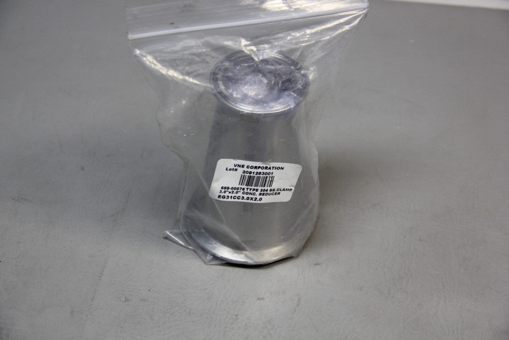 NEW VNE CONCENTRIC 304 STAINLESS STEEL REDUCER CLAMP FITTING 3"X2" EG31CC